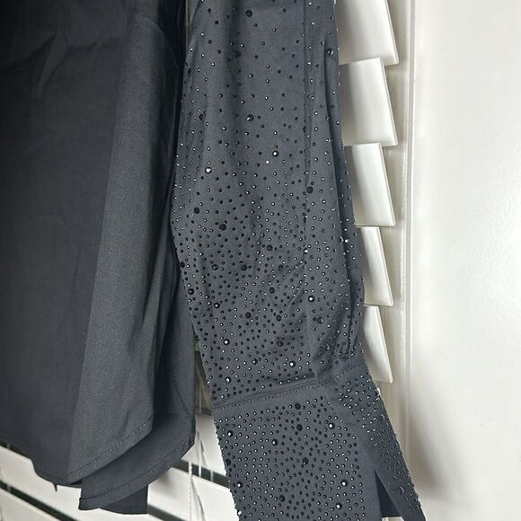 Chico’s Poplin and embellished long sleeve top - Picture 8 of 14